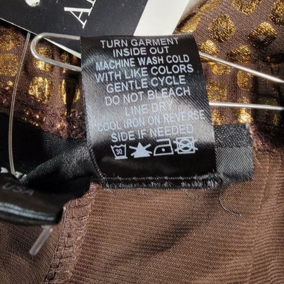 NWT Antthony Bronze Metallic Polka Dot Pull On Slim Skinny Legging Trouser - Picture 14 of 15